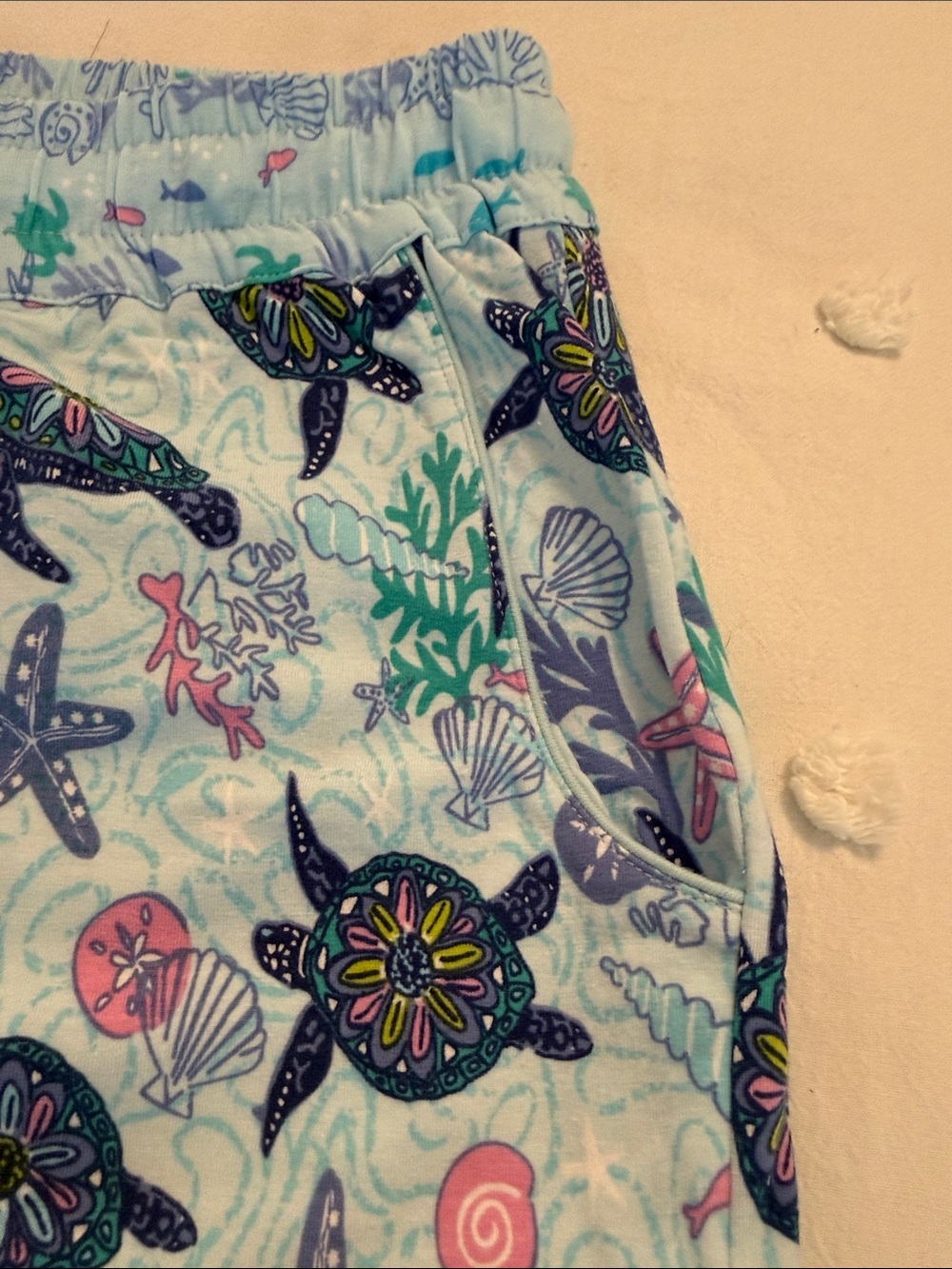 Vera Bradley Light Blue Sea Turtle Dream Print Pajama Shorts - Picture 5 of 7